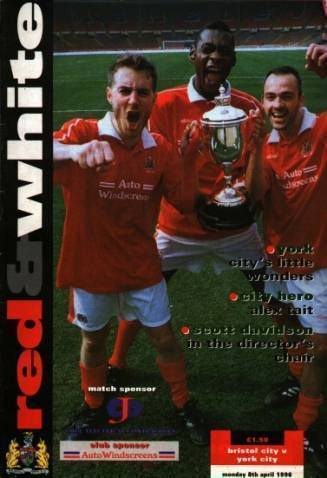 Bristol City v York City, 8th April 1996